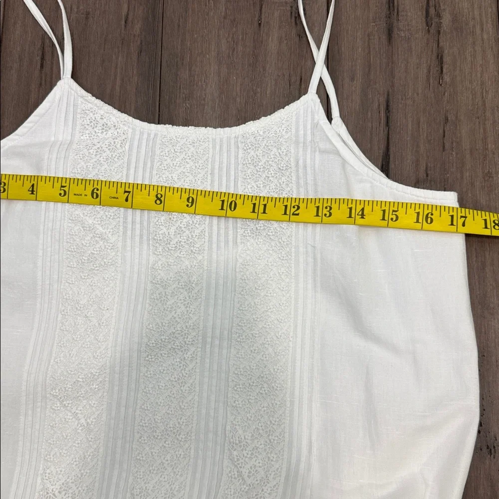 Eileen West vintage dropped waist White Midi slip Dress cotton linen blend - Picture 8 of 11